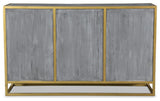 Raven Grey Mango Wood Dining Side board With Gold Iron