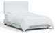 Square Upholstered Bed, Velvet White, Full