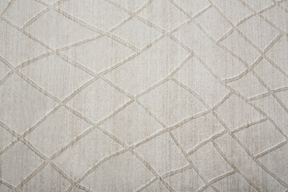 Weave & Wander Tatem Minimal Viscose Rug, Beige, 8' x 10' Rug
