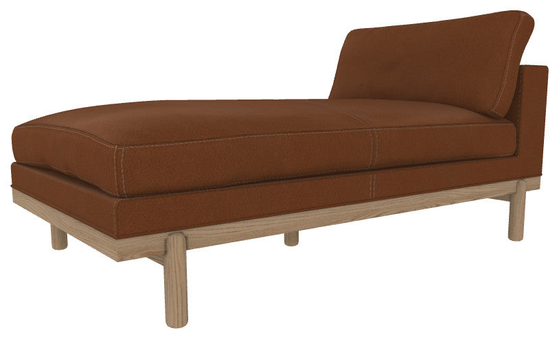 Cantor Leather Chaise, Finish: Dove, Leather: Amber