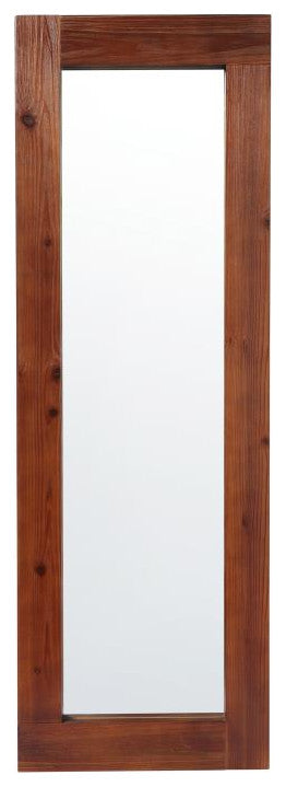 Graham 22x65 Full Length Mirror, Wall Mounted or Wall Leaning, Solid Wood Frame, Dark Brown