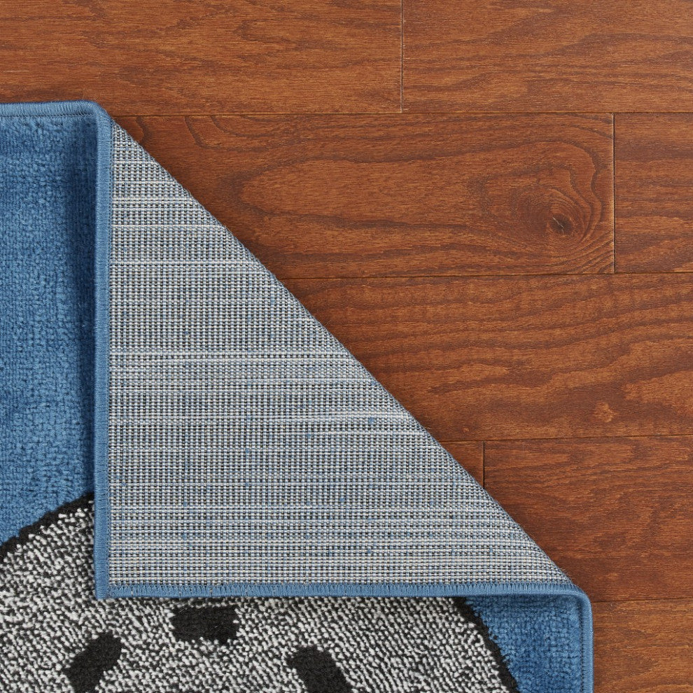 5??x 7??Navy Imaginative Racetrack Area Rug