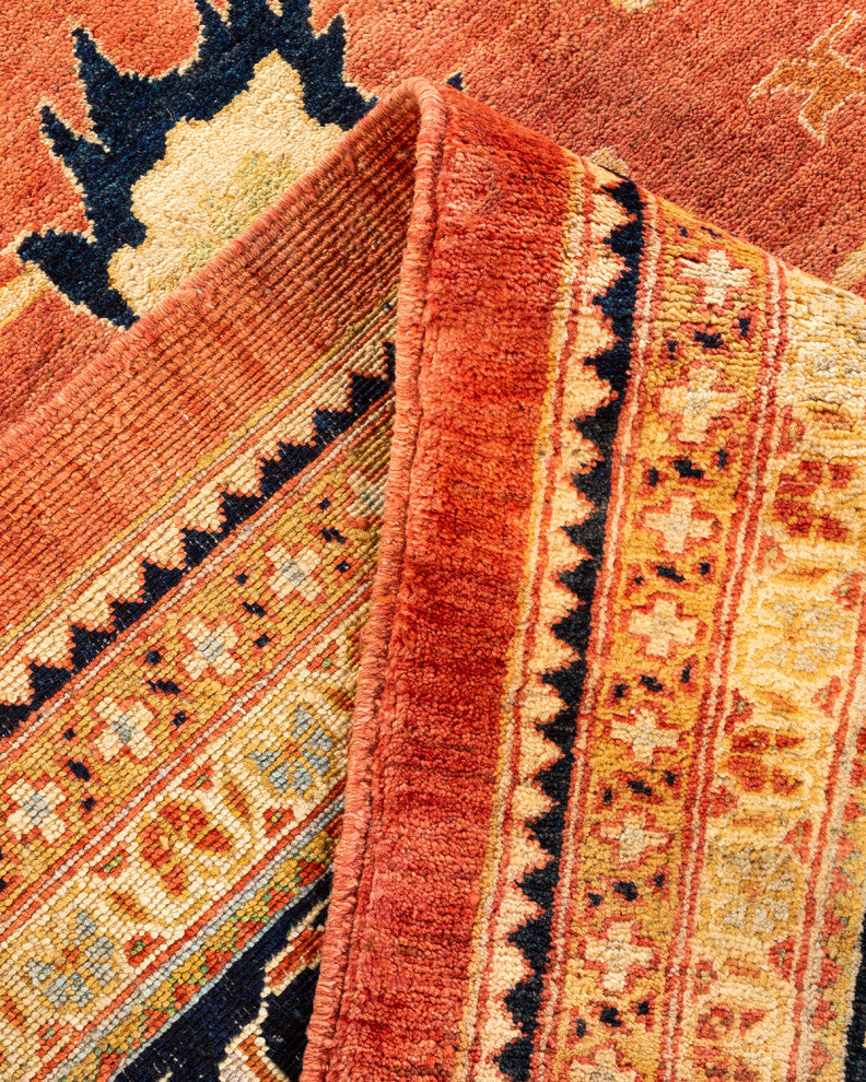 Eclectic, One-of-a-Kind Hand-Knotted Area Rug Orange, 12' 0 x 14' 5