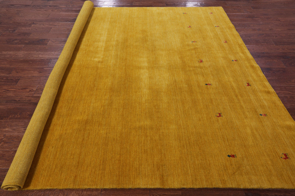 8' Square Persian Gabbeh Hand Knotted Wool Rug - Q15163