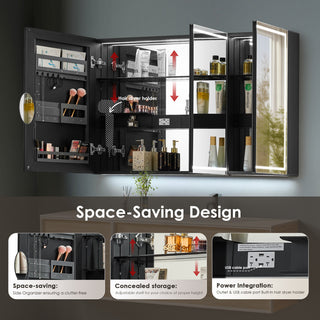 Hesili Frameless Surface-Mount LED Lighted Bathroom Medicine Cabinet, 48"