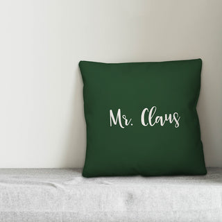Mr. Claus, Dark Green 18x18 Throw Pillow