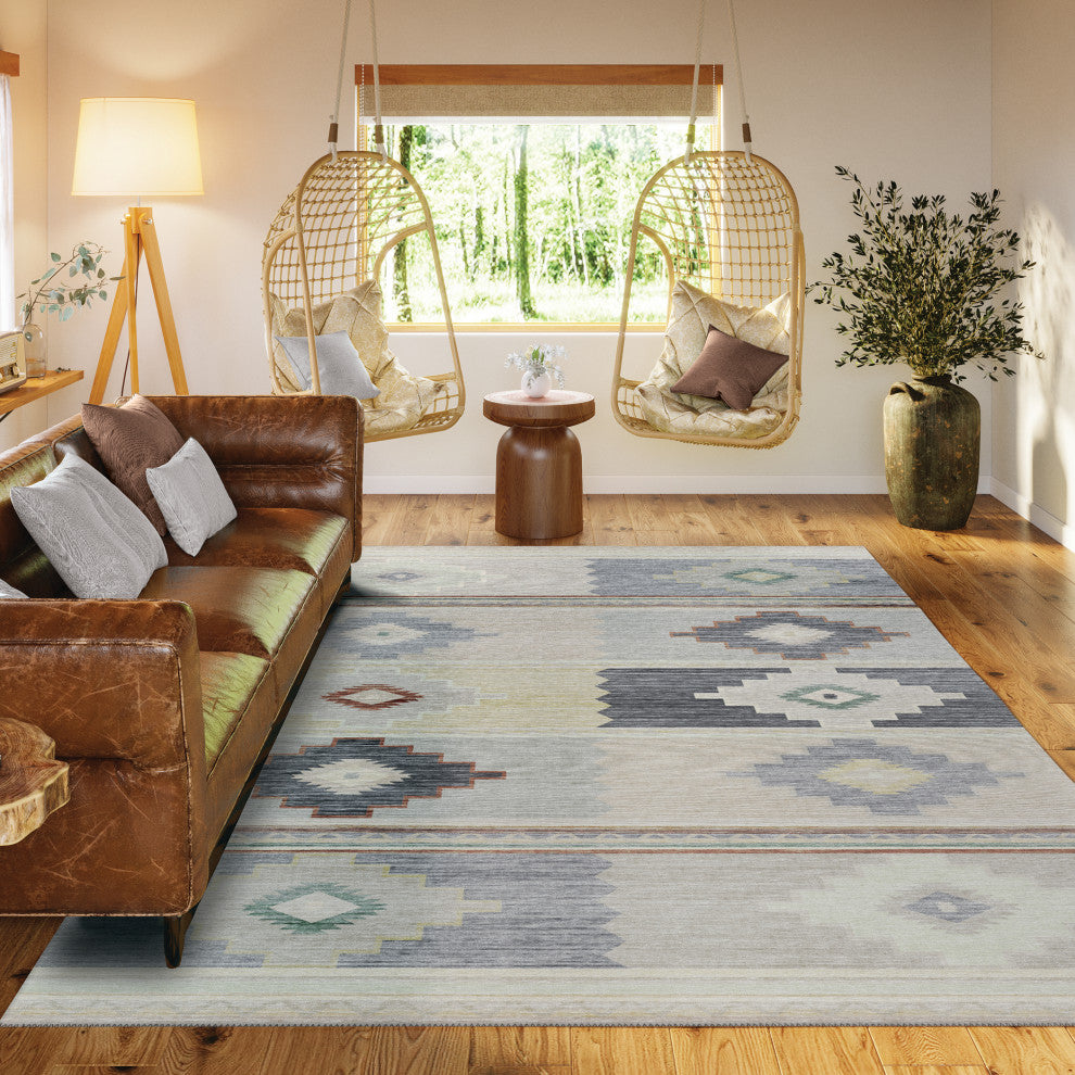 Indoor/Outdoor Phoenix PH1 Ivory Machine Washable 3' x 5' Rug