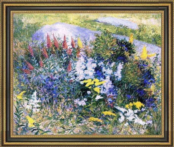 John Leslie Breck Rock Garden at Giverny Framed Premium Canvas Print, 16"x20"
