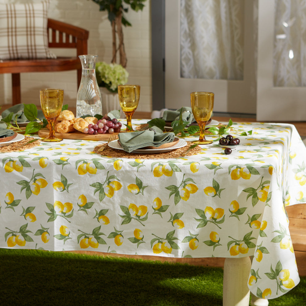Summer Lemons Vinyl Tablecloth 60x84
