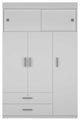 Tucson Modern Bedroom Armoire, with Two Drawers, Three Large Cabinets - White