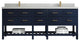 Parker 84 Double Sink Bath Vanity in Navy Blue  2" Carrara Quartz