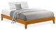 Queen Size Platform Bed Frame With 4 Hardwood Legs And 2 Extra Center Legs Oak