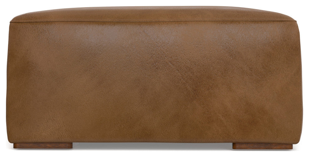 Rex Ottoman in Genuine Leather , Fully Assembled