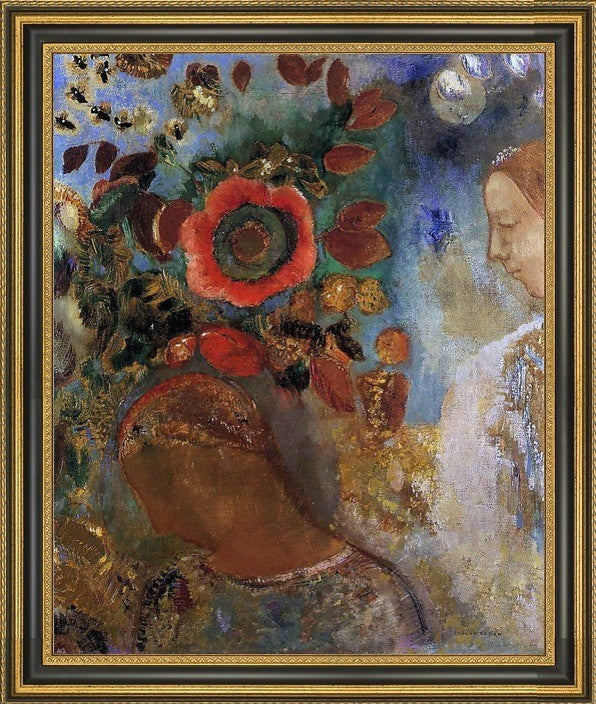 Odilon Redon Two Young Girls among Flowers