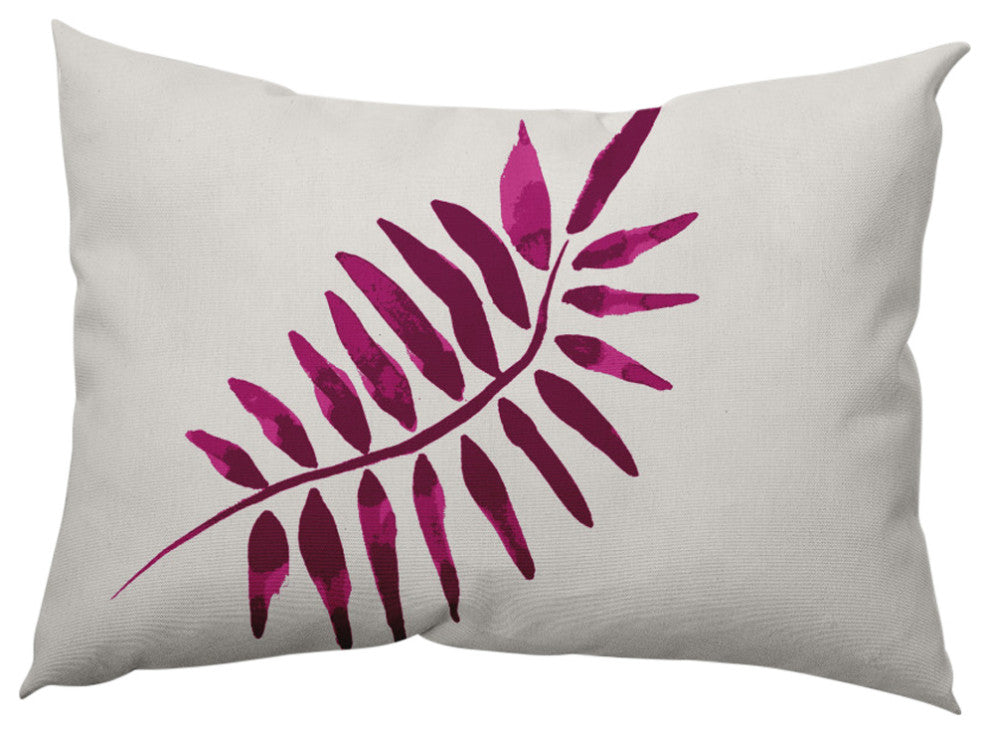 Frond 2 Decorative Throw Pillow, Purple, 14"x20"