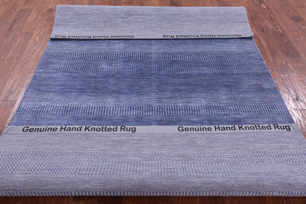 5' 10" X 9' 3" Hand Knotted Savannah Grass Wool and Silk Rug Q11926
