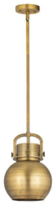 Innovations 710-1S-BB-M710-8BB Newton Sphere 1 Light Mini Pendant, Brushed Brass