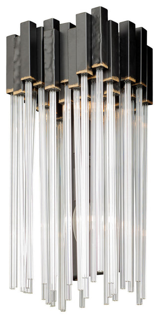 Matrix 2-Lt  Sconce - Matte Black/French Gold