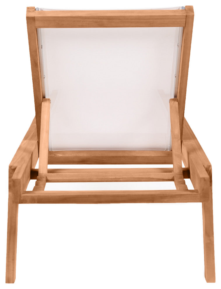 Tulum Waterproof Fabric Mesh Patio Lounger, Off White