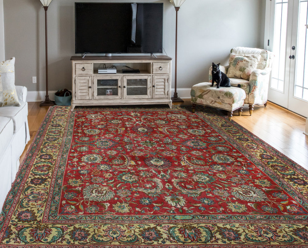 Fine Vintage Distressed Jorman Red Rug