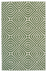Hand-Tufted Wool Light Green Transitional Modern Modern Stripes Rug, 9'x12'