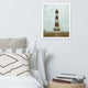 Aged Bodie Lighthouse Landscape Framed Photo Paper Wall Art Prints, White, 16" X 20"