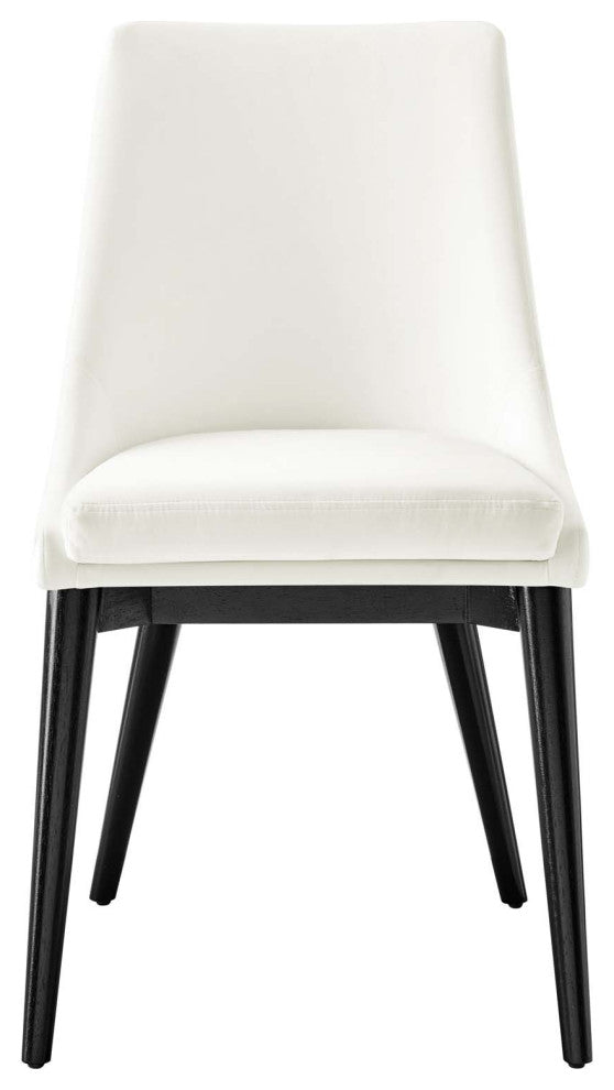 Side Dining Chair, White, Velvet, Modern, Kitchen Bistro Restaurant Hospitality