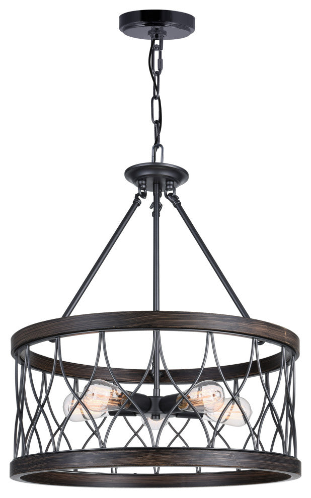 Amazon 5 Light Drum Shade Chandelier With Gun Metal Finish