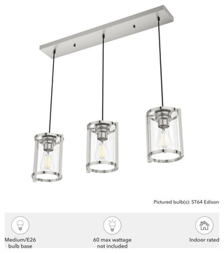 Astwood Polished Nickel 3 Light Cluster Ceiling Light Fixture