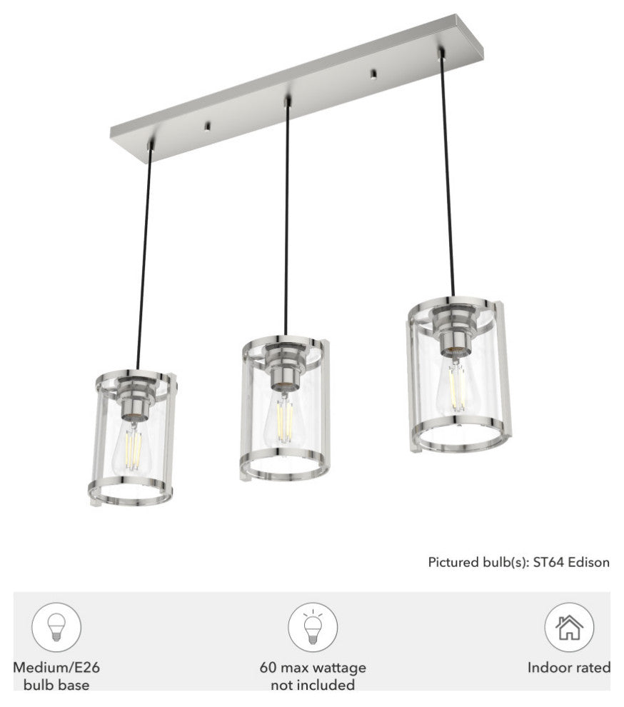 Astwood Polished Nickel 3 Light Cluster Ceiling Light Fixture