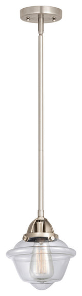 Small Oxford Mini Pendant, Brushed Satin Nickel, Clear, Clear