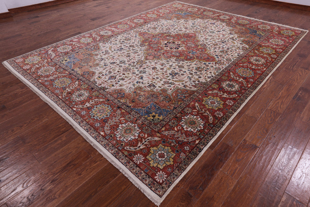 Handmade Persian Fine Serapi Wool Rug 8' 8" X 11' 9" - Q14703