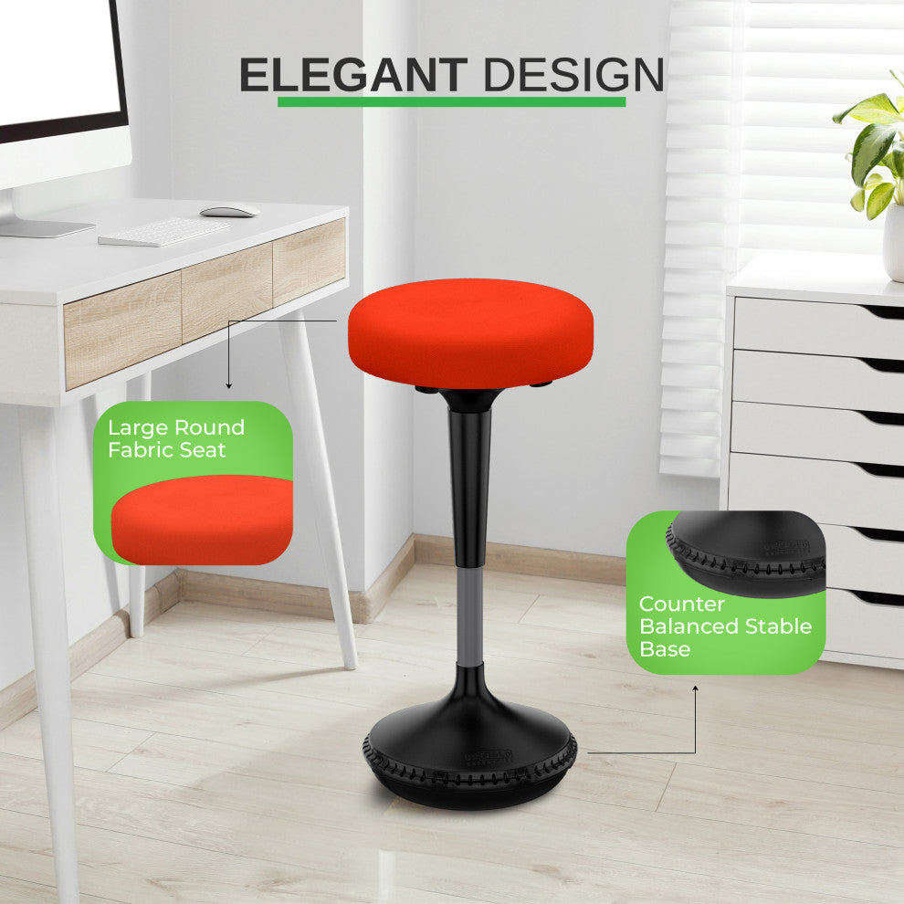 Wobble Stool Adjustable Height Active Sitting Balance Chair, Red