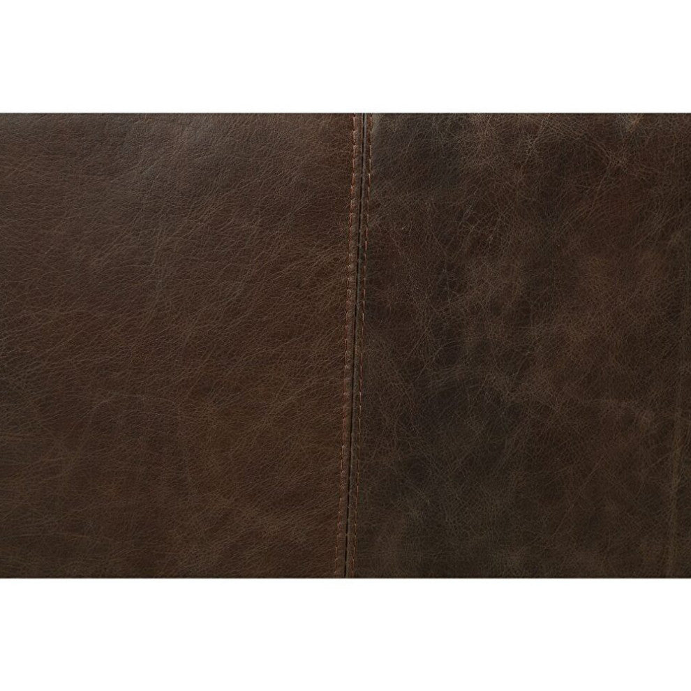 Top Grain Leather Accent Chair, Distress Chocolate