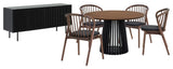 Pasadena Echo 6-Piece Round Dining Set, With Buffet & Table and Chairs