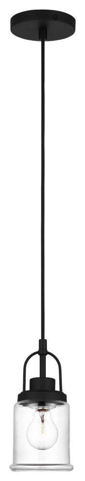 Anders One Light Mini-Pendant, Midnight Black