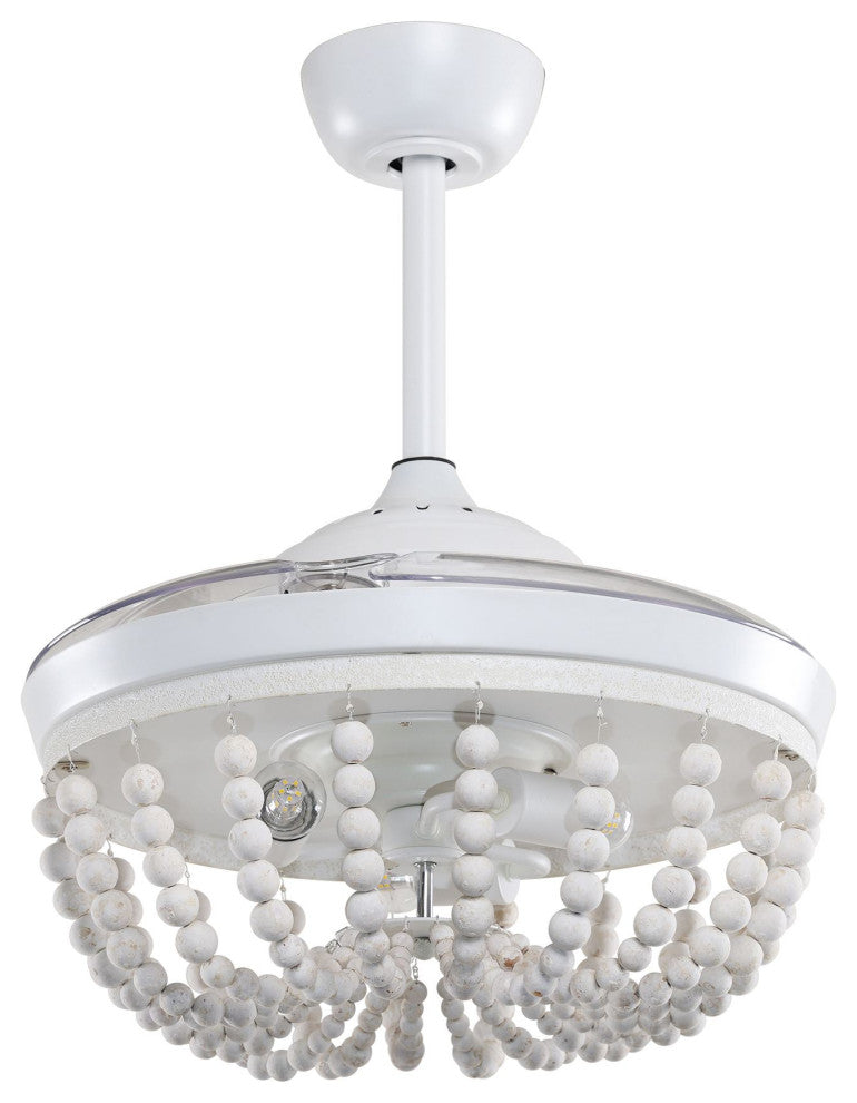 42-in Modern White Ceiling Fan with Retractable Blades