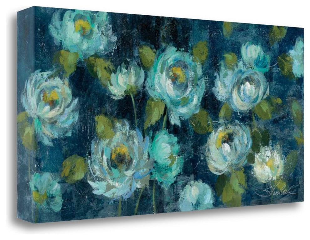 "Indigo Mums" By Silvia Vassileva, Giclee Print on Gallery Wrap Canvas