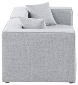 Cube Upholstered Modular Sofa, Gray, 2-Piece: 2 Corner Chair, Linen Texured Fabric