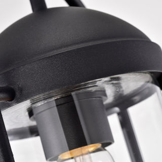 Hollis Transitional 1 Light Textured Black Outdoor Wall Sconce 15" Height