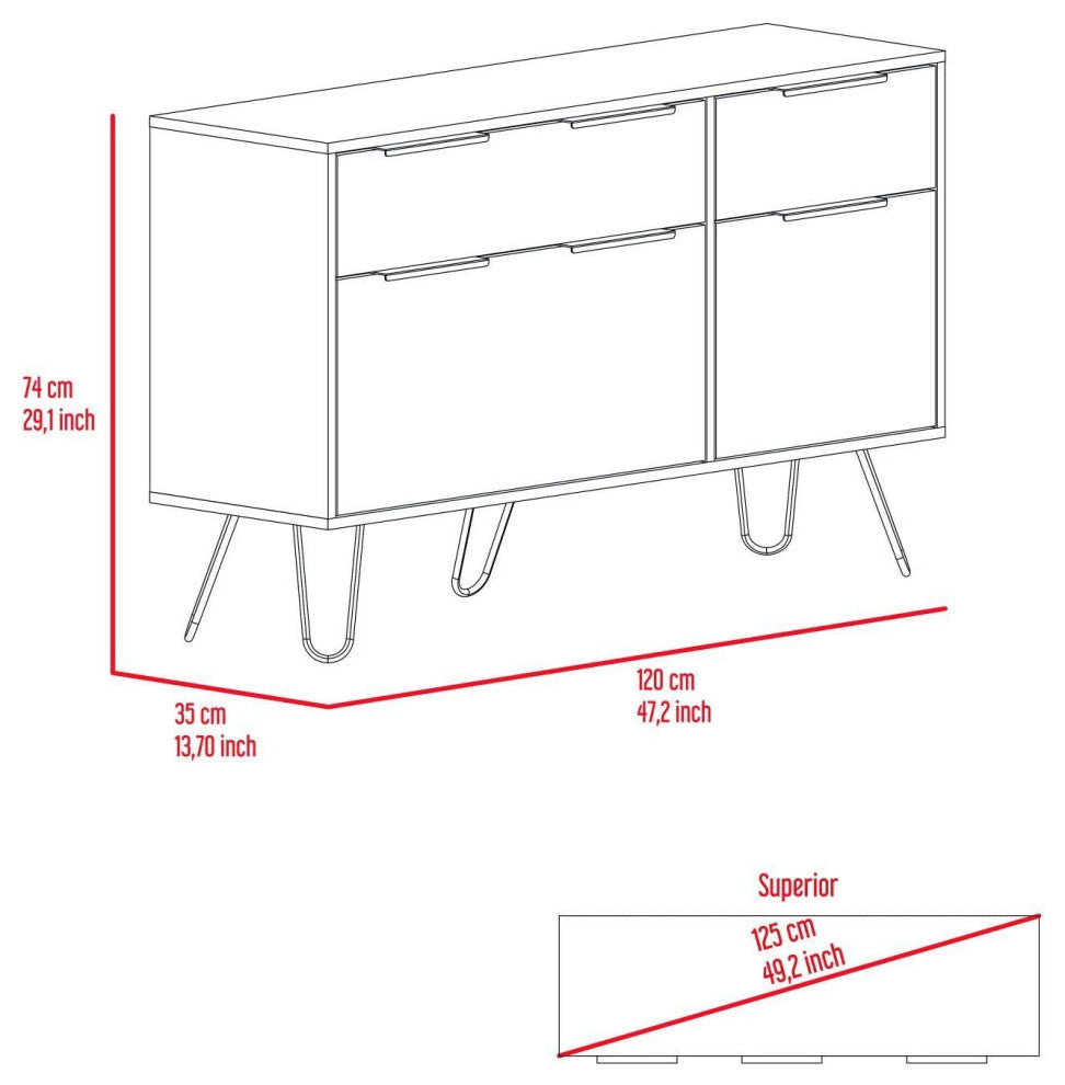 Begonia Double Dresser, Light Oak