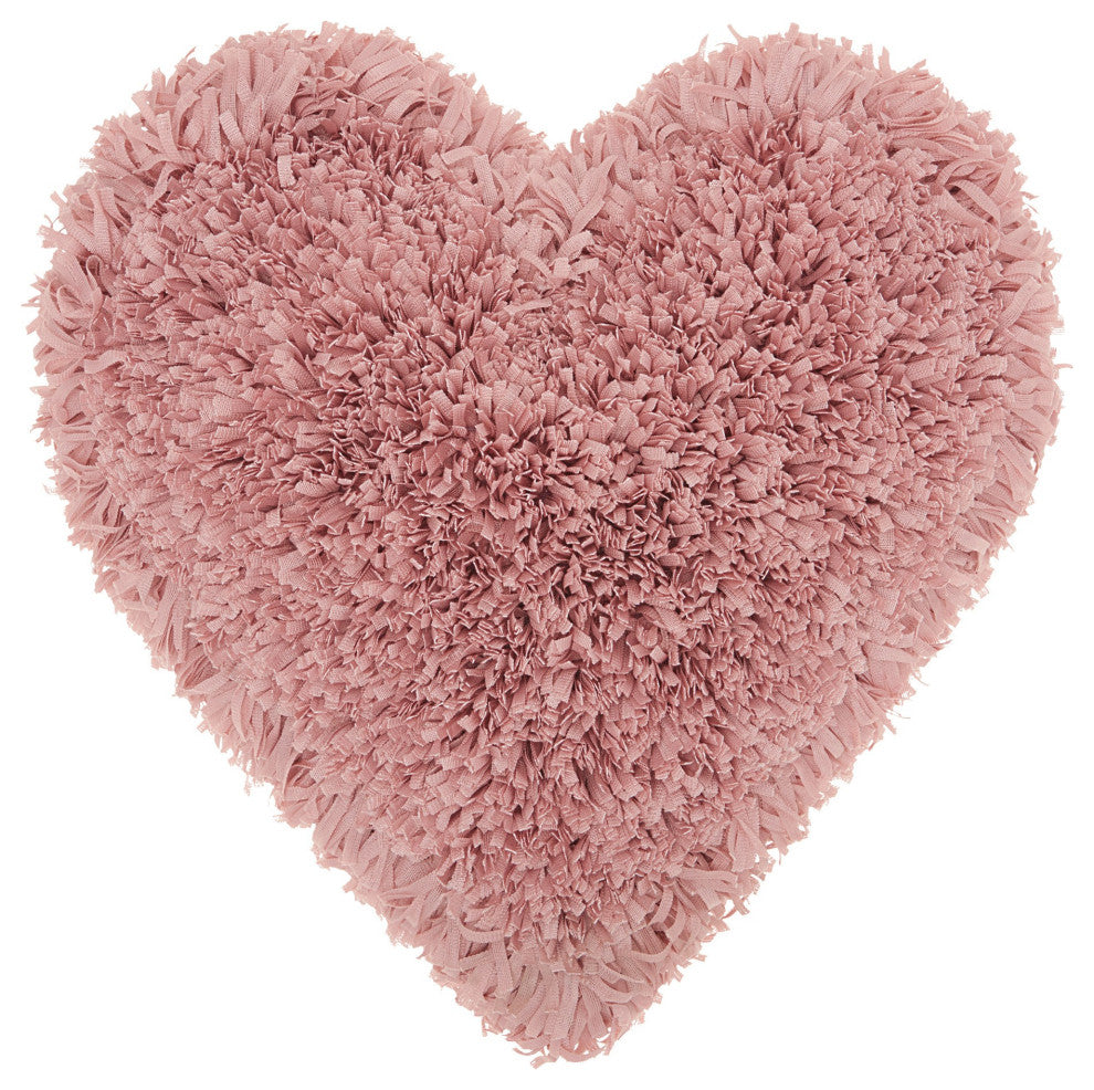 Heart Shaped Rose Shag Accent Pillow
