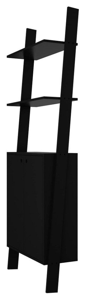 Close-up angled side view focusing on frame and shelves; white background.