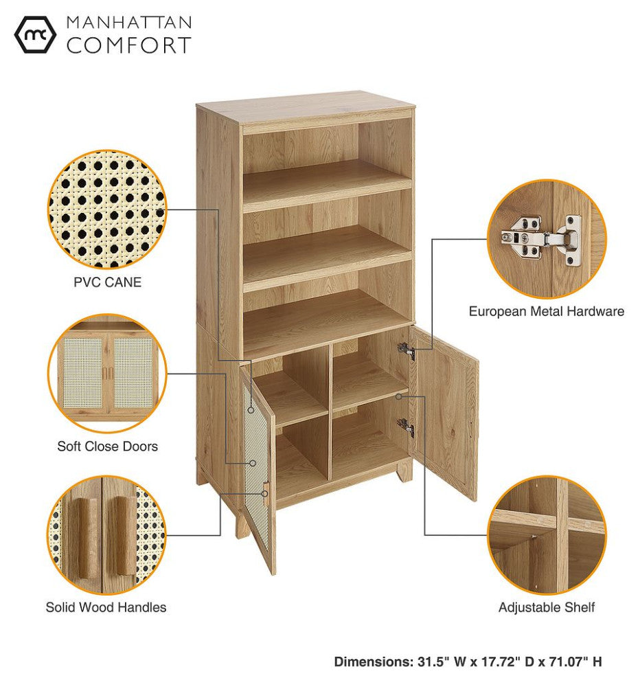 Manhattan Comfort Sheridan Bookcase Cabinet, Set of 2