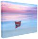Boat on a Calm Sea Ocean Horizon Photograph Wall Art, 16"x20", Canvas
