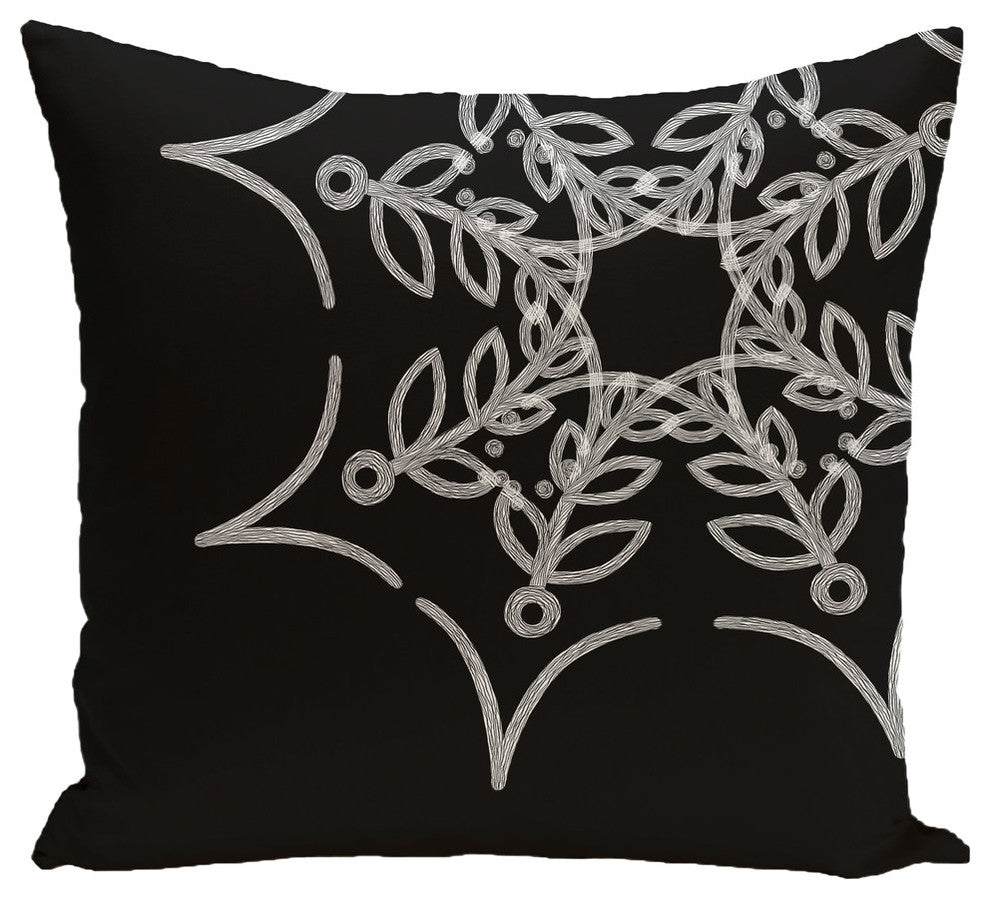 Web Art Holiday Print Pillow, Black, 26"x26"
