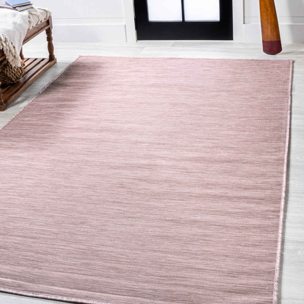 Ethan Modern Flatweave Solid, Pink, 9 X 12