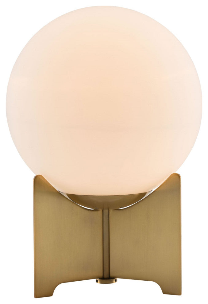 Table Lamp, Glass, Steel Metal, White, Brass Gold, Kitchen Lounge Cafe Bistro