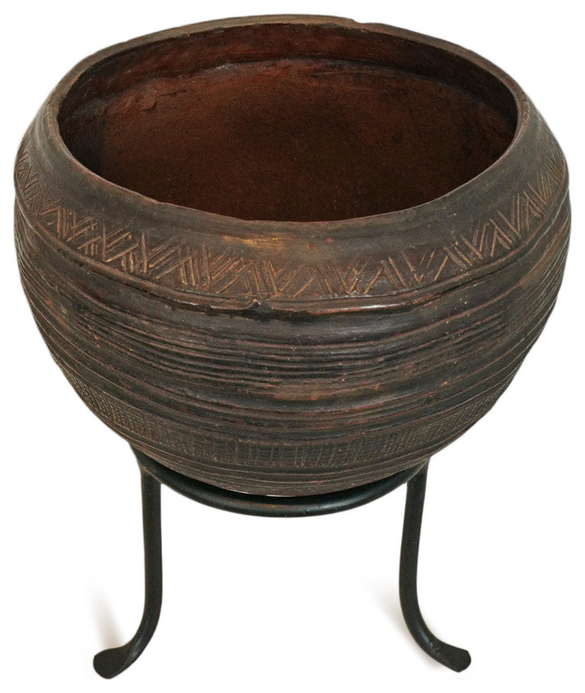Consigned Bida Water Vessel on Stand 12