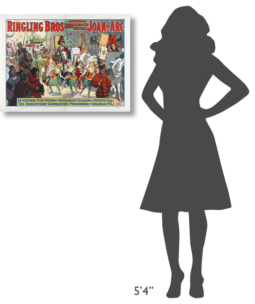 Ringling Bros, Tremendous 1200 Character Spectacle Joan Of Arc, 30x23
